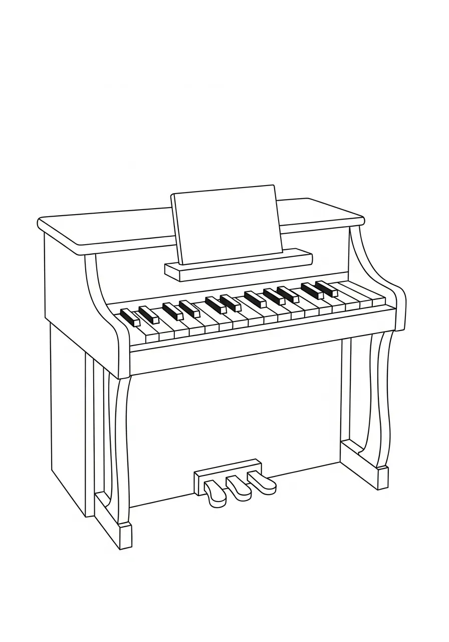 Piano Coloring Pages 8