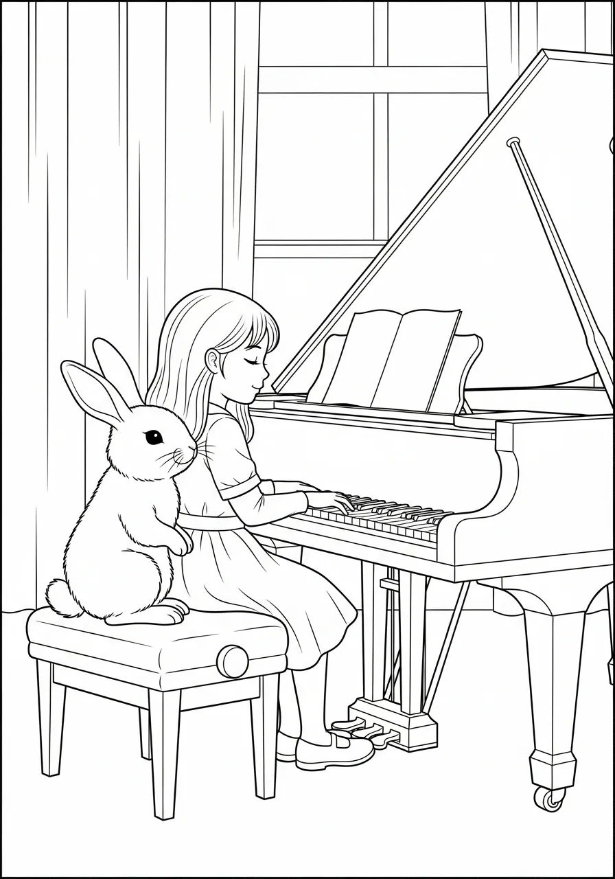 Piano Coloring Pages 9