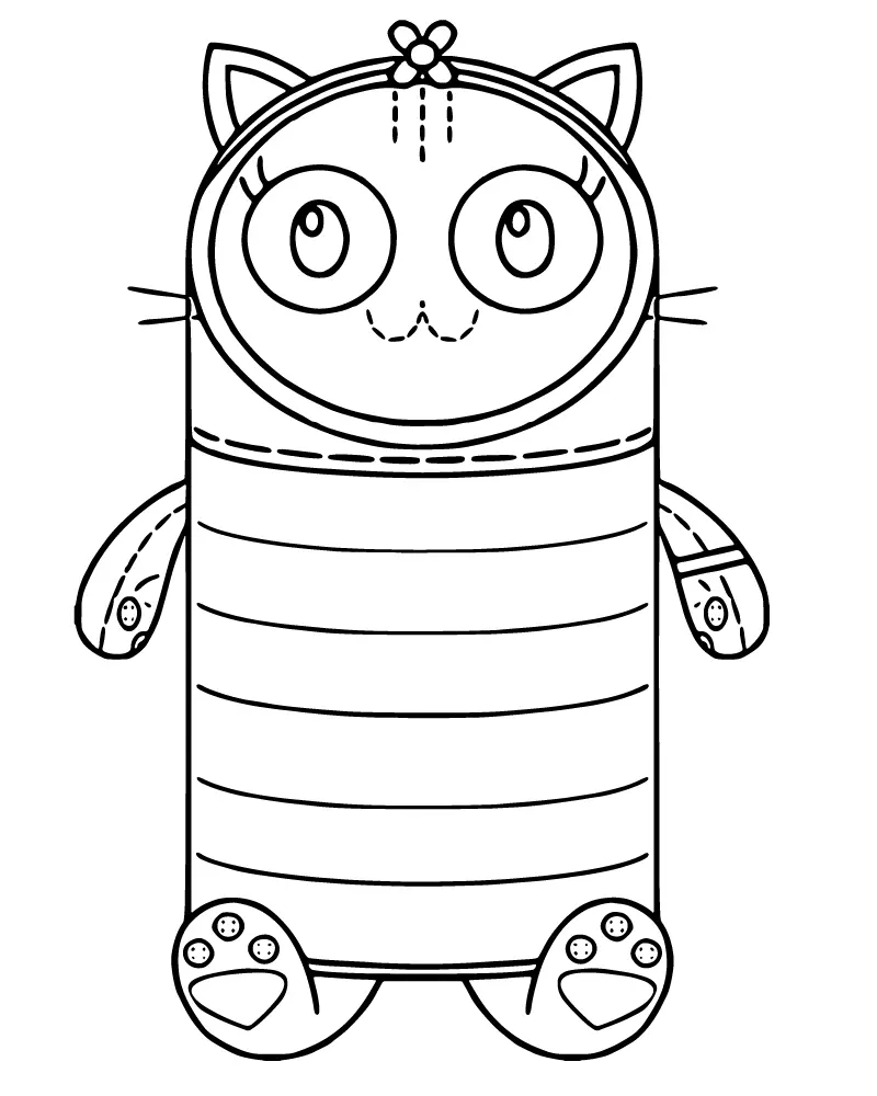 Gato Almofada para Colorir 1