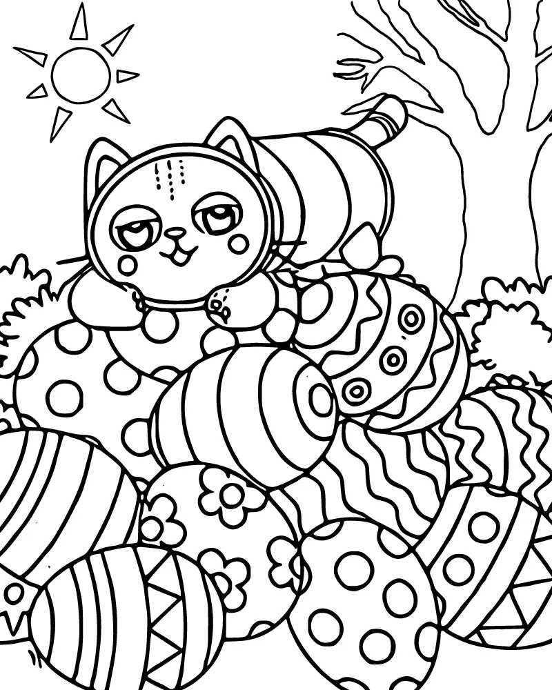 Gato Almofada para Colorir 2
