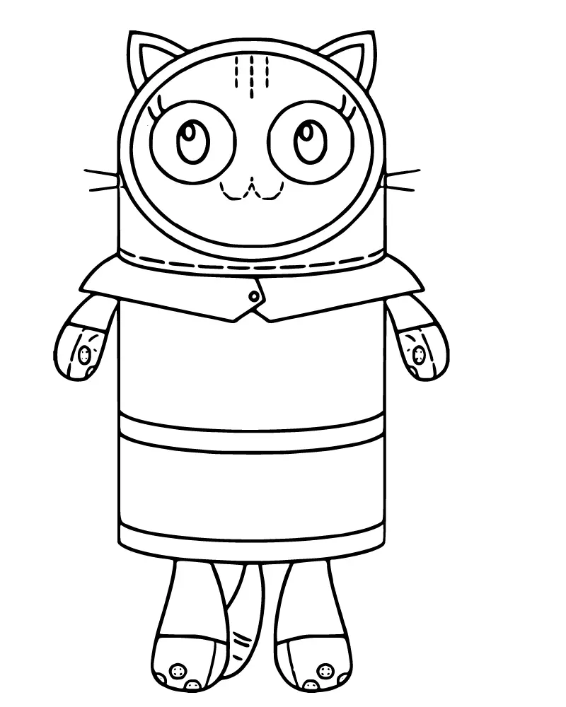 Gato Almohada para Colorear