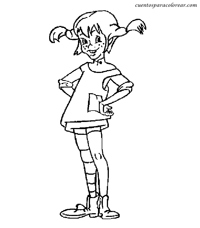 Pippi Calzaslargas Para Colorear 2