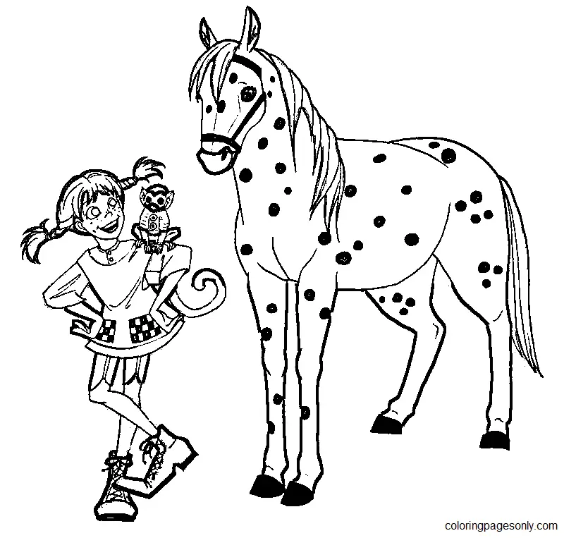 Pippi Calzaslargas Para Colorear 4