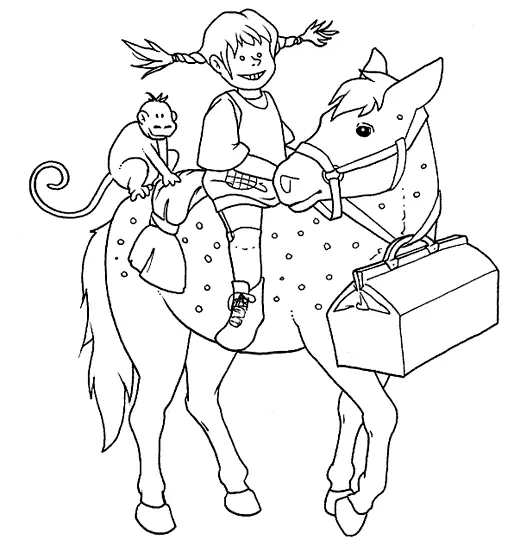 Pippi Calzaslargas Para Colorear 7