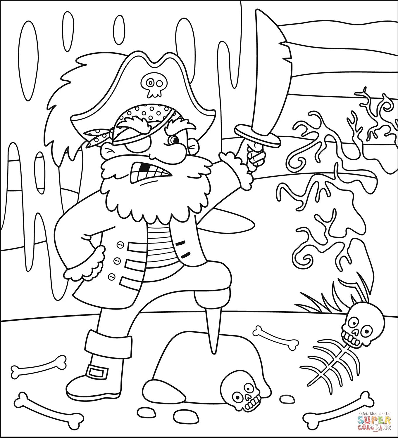 Piratas Para Colorear