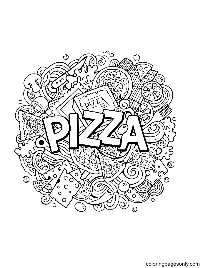 Desenhos de Pizza Para Colorir 21
