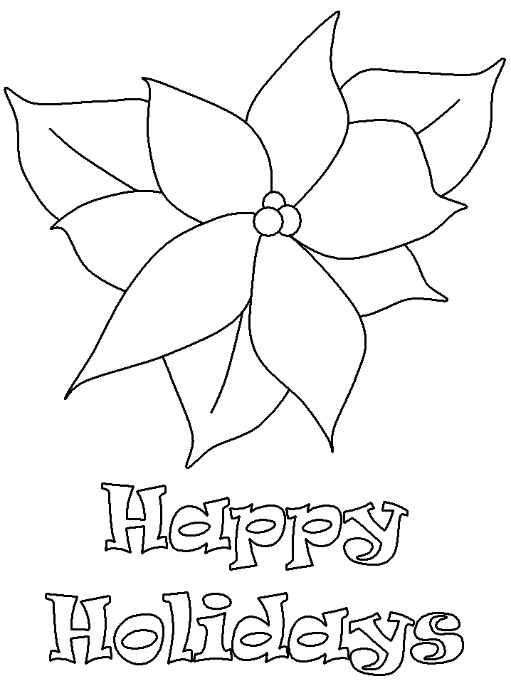 Desenhos de Poinsetia Para Colorir 1
