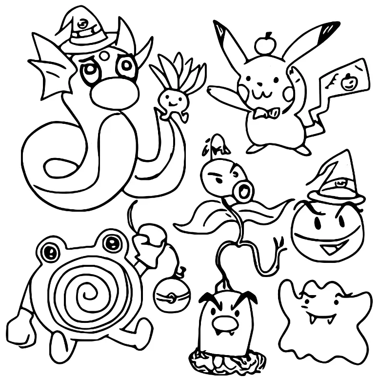 Desenhos de Pokemon Halloween Para Colorir 32