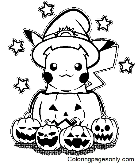 Desenhos de Pokemon Halloween Para Colorir 6