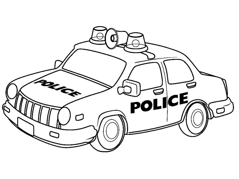 Police Car Coloring Page