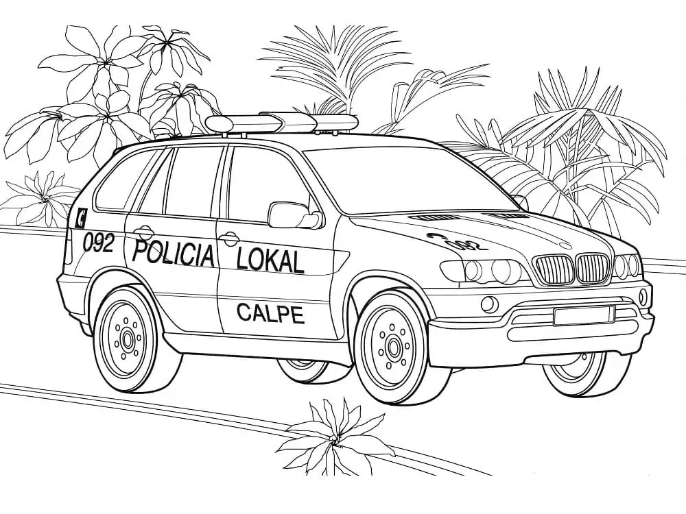 Carros de policia Para Colorir 11