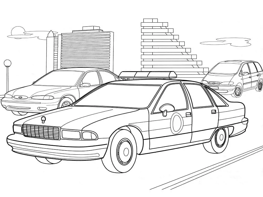 Carros de policia Para Colorir 12