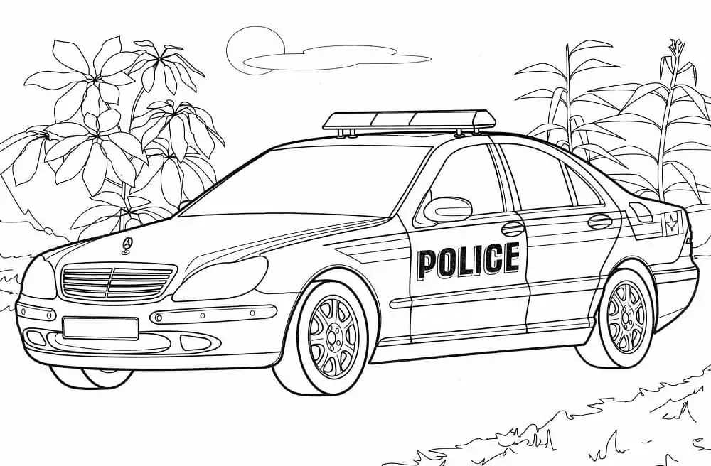 Carros de policia Para Colorir 17