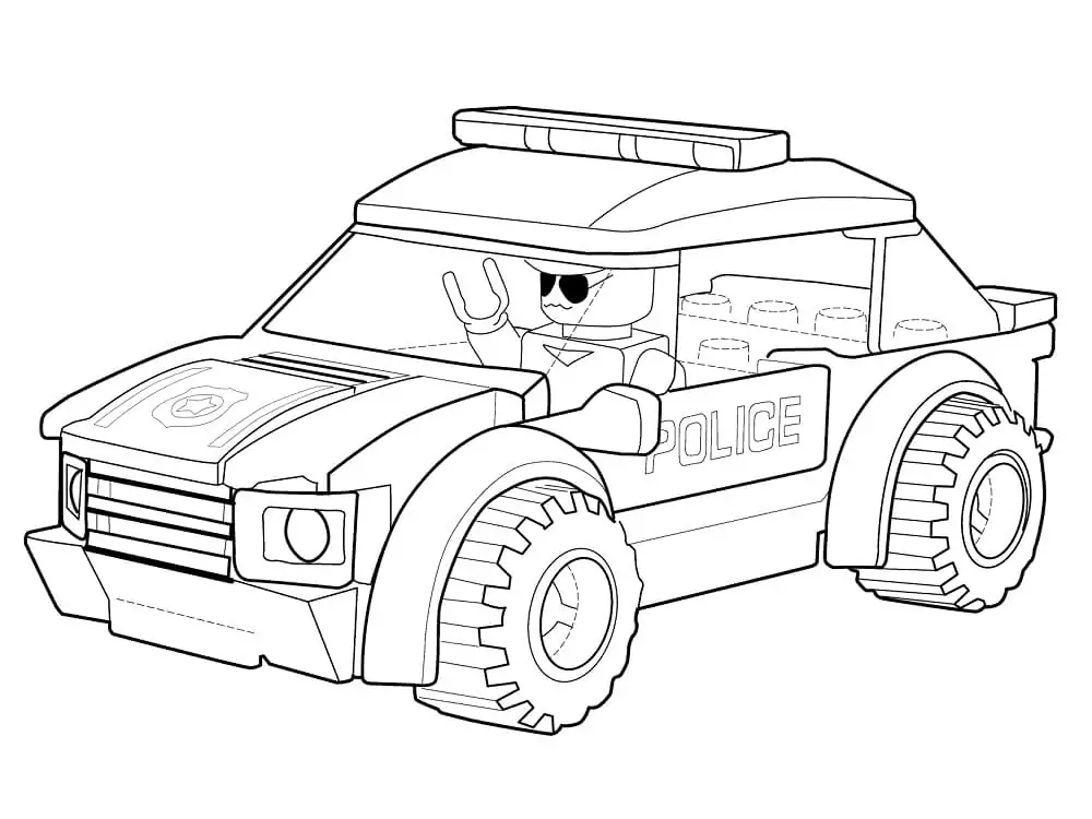 Carros de policia Para Colorir 34