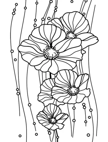 Poppies Coloring Pages 10