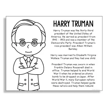 Desenhos de Presidente Harry S Truman Para Colorir 13