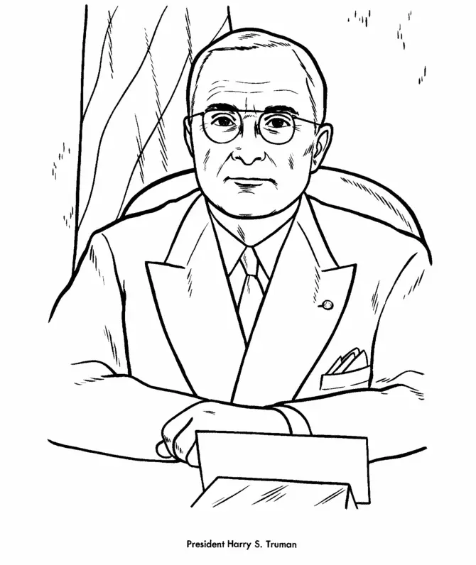 Desenhos de Presidente Harry S Truman Para Colorir 3