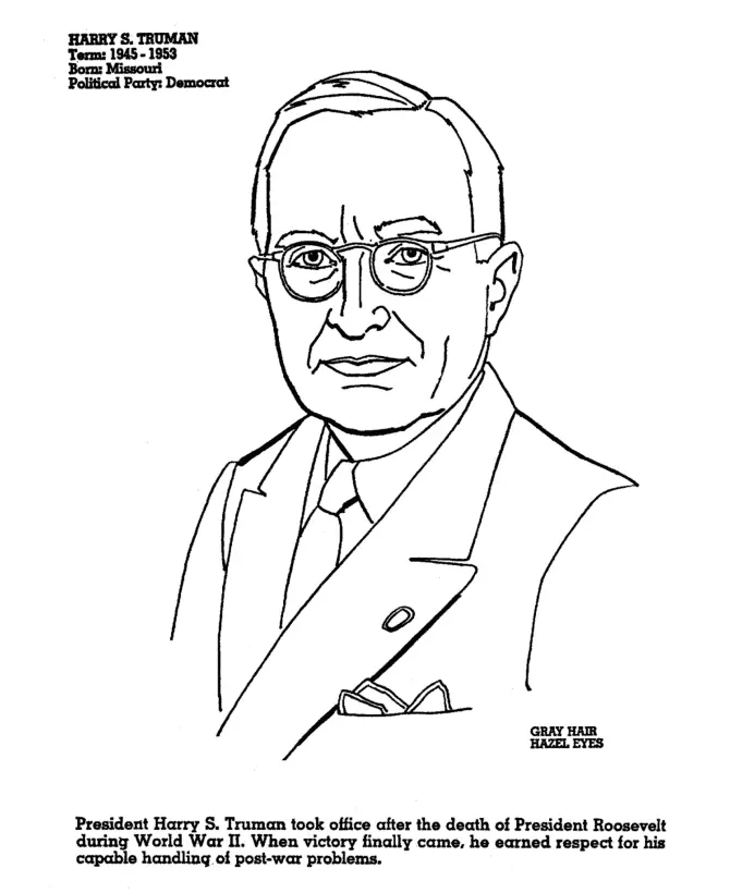 Desenhos de Presidente Harry S Truman Para Colorir 9