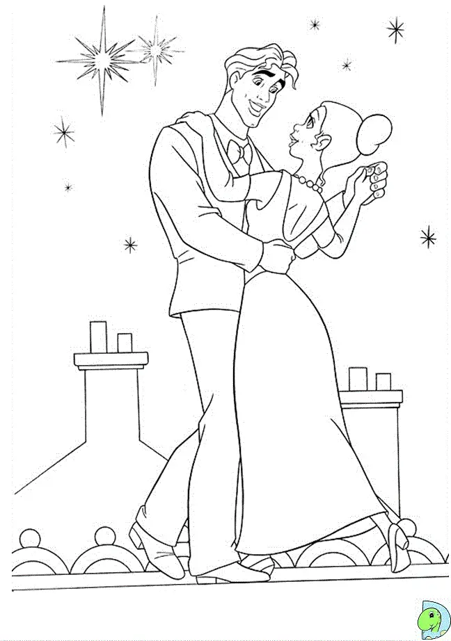 Desenhos de Princesa E O Sapo Para Colorir 2