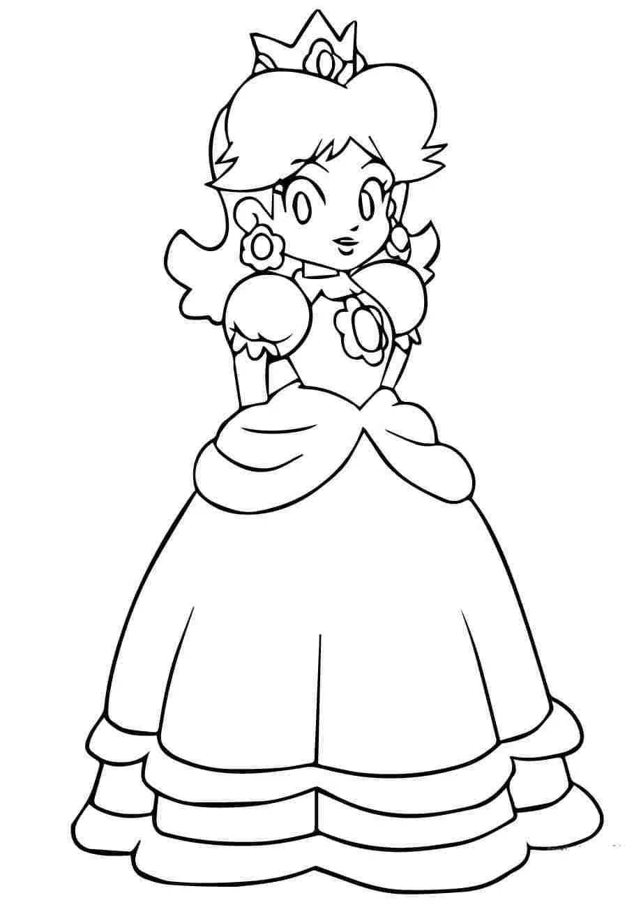 Desenhos de Princesa Daisy Para Colorir 3