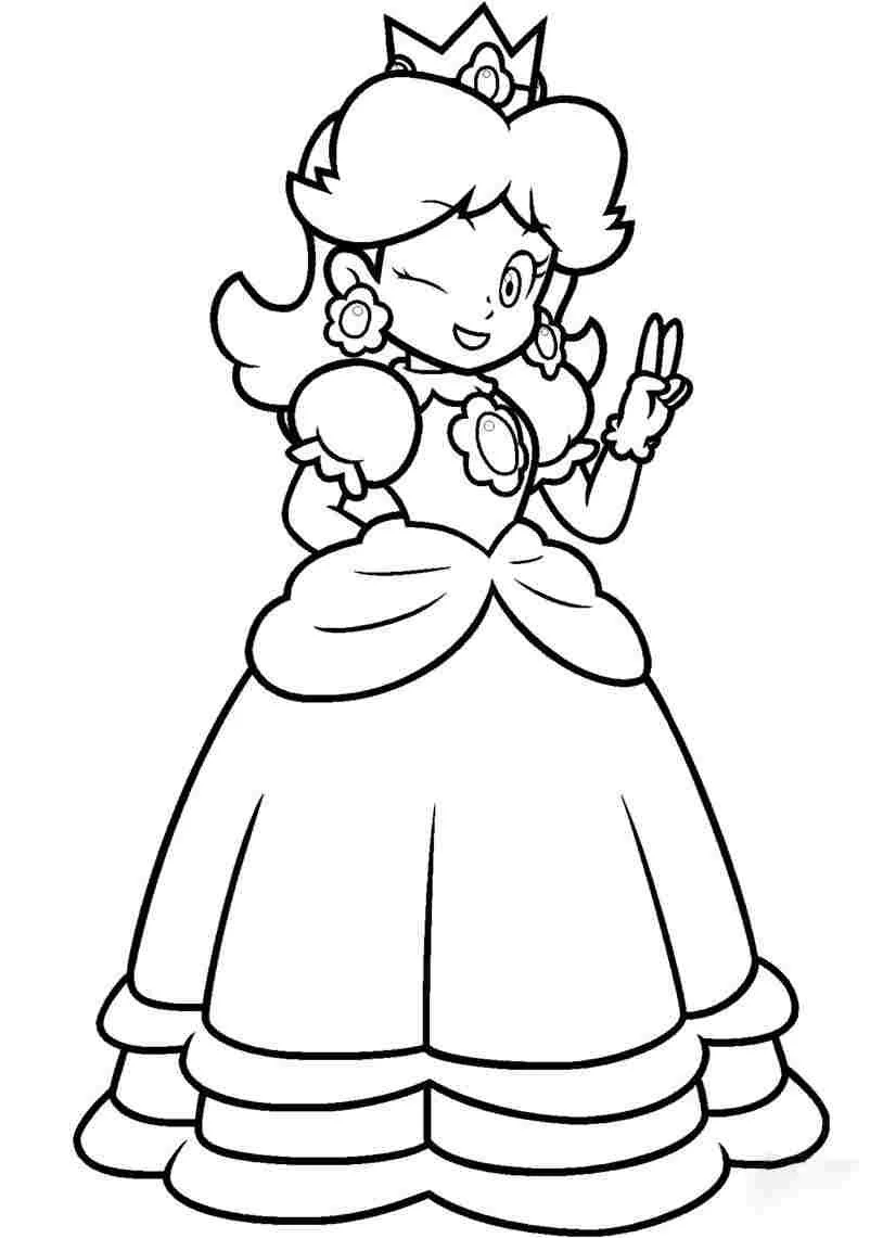 Desenhos de Princesa Daisy Para Colorir 4