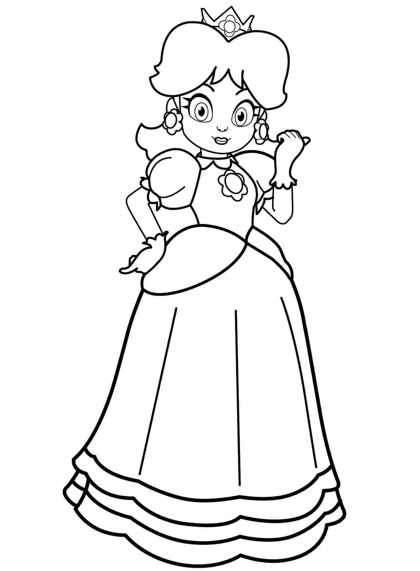 Desenhos de Princesa Daisy Para Colorir 5