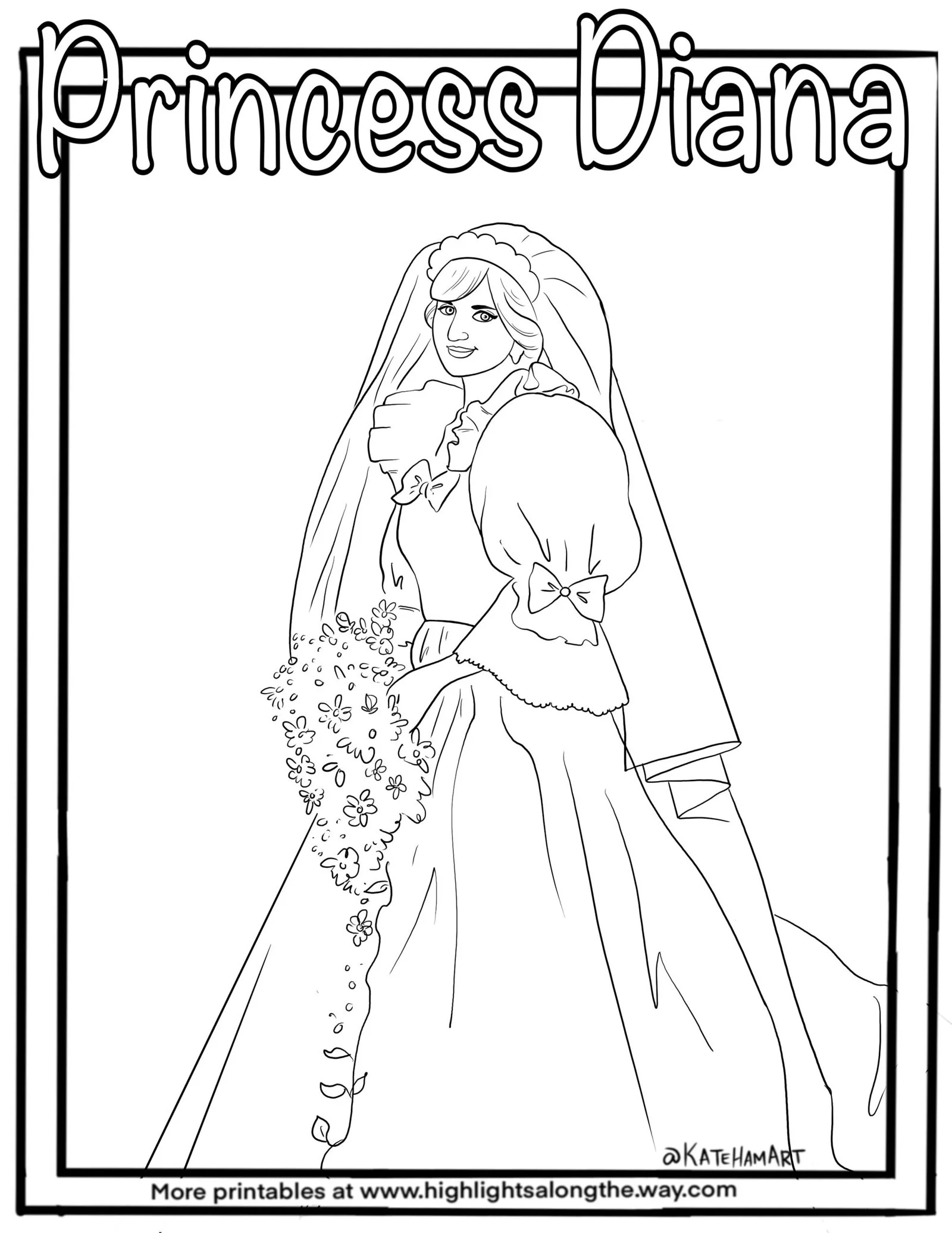 Prinzessin Diana Ausmalbilder 5