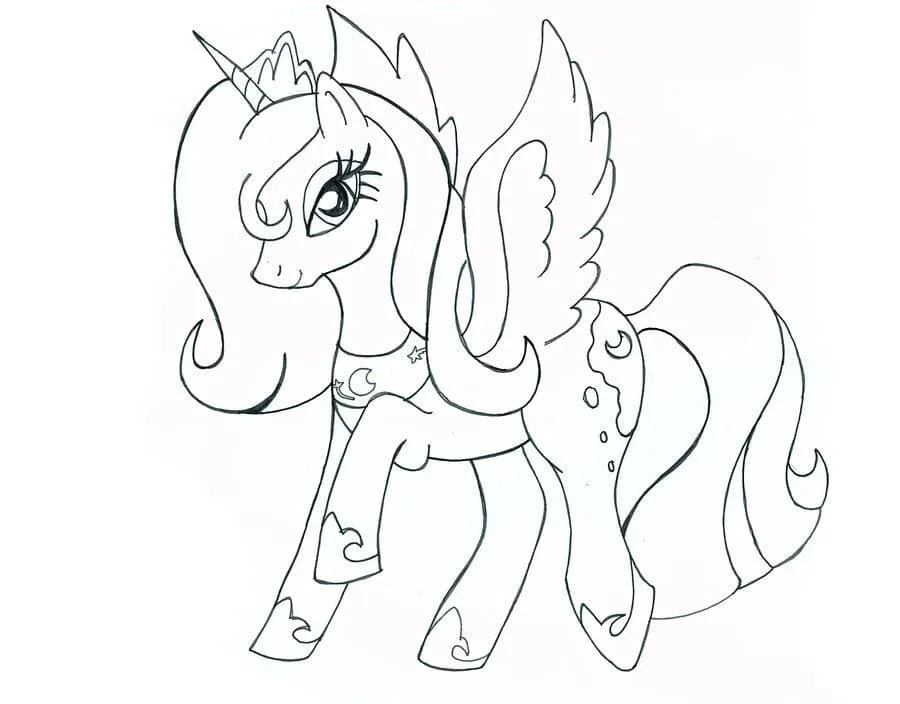 Princesa Luna Para Colorear