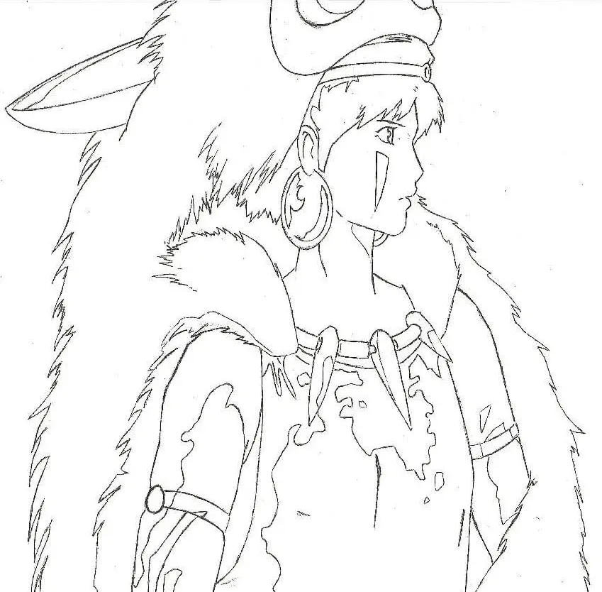 Desenhos de Princesa Mononoke Para Colorir