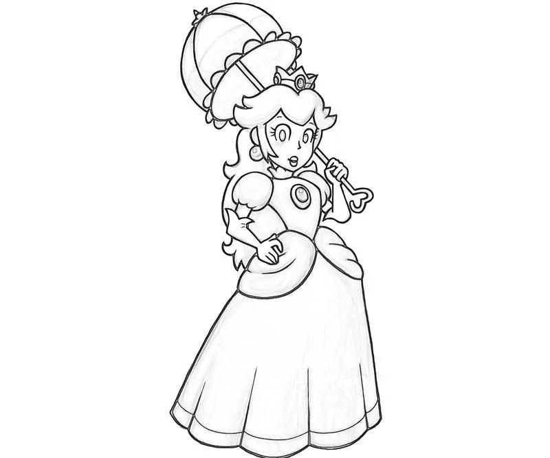 Princess Peach Coloring Pages 2