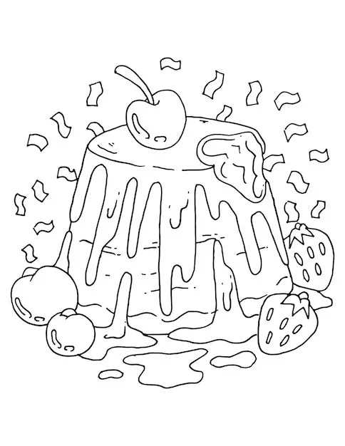 Desenhos de Pudim Para Colorir 3