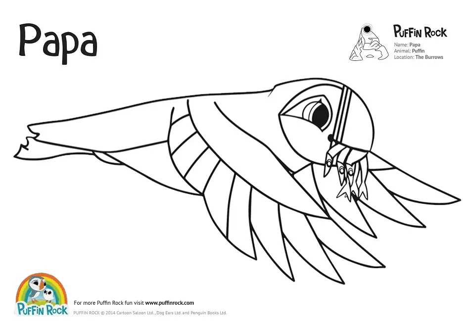 Puffin Rock Para Colorear 21