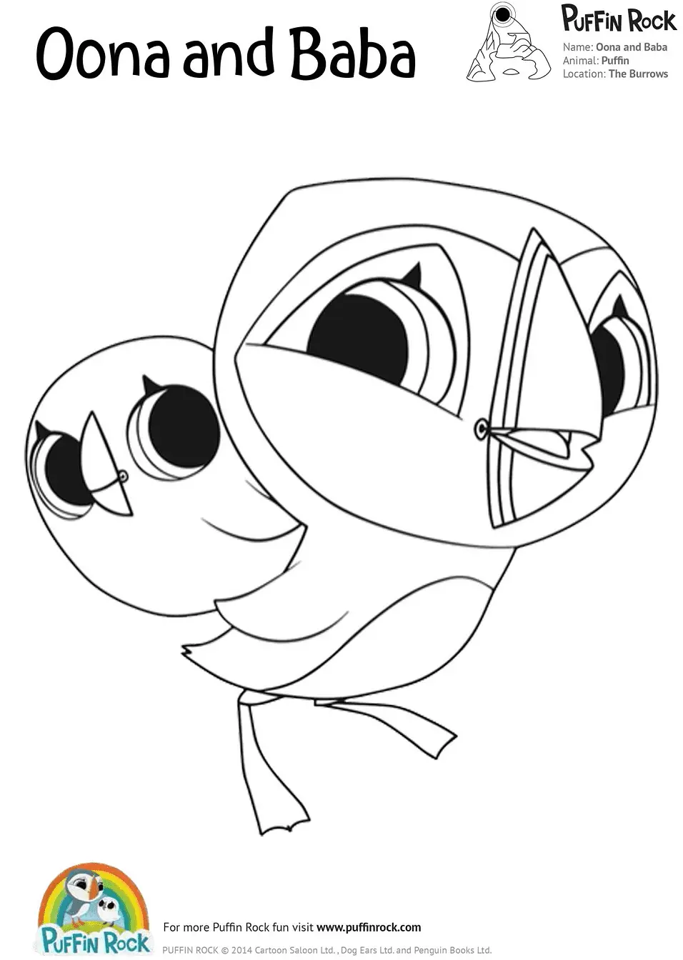 Puffin Rock Para Colorear 3