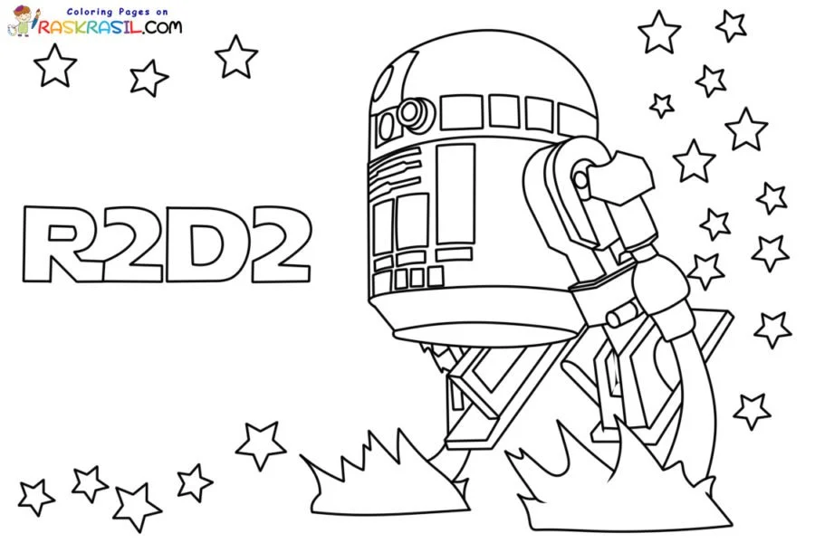 R2D2 Coloring Pages 1