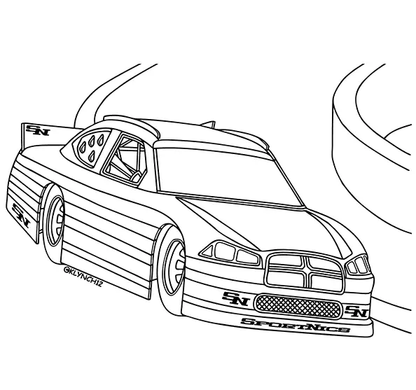 Desenhos de Carros de Corrida Para Colorir 19