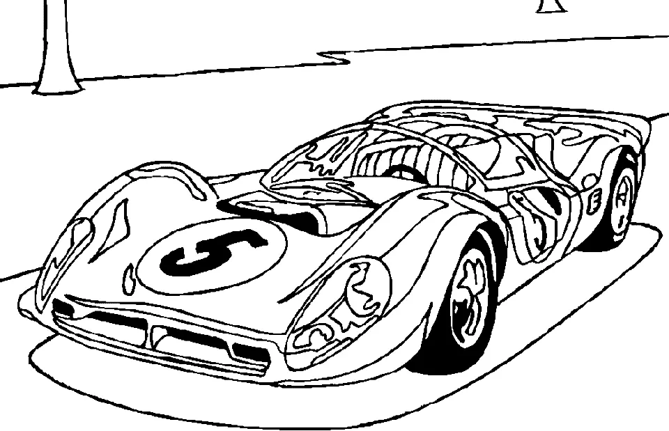 Desenhos de Carros de Corrida Para Colorir 24