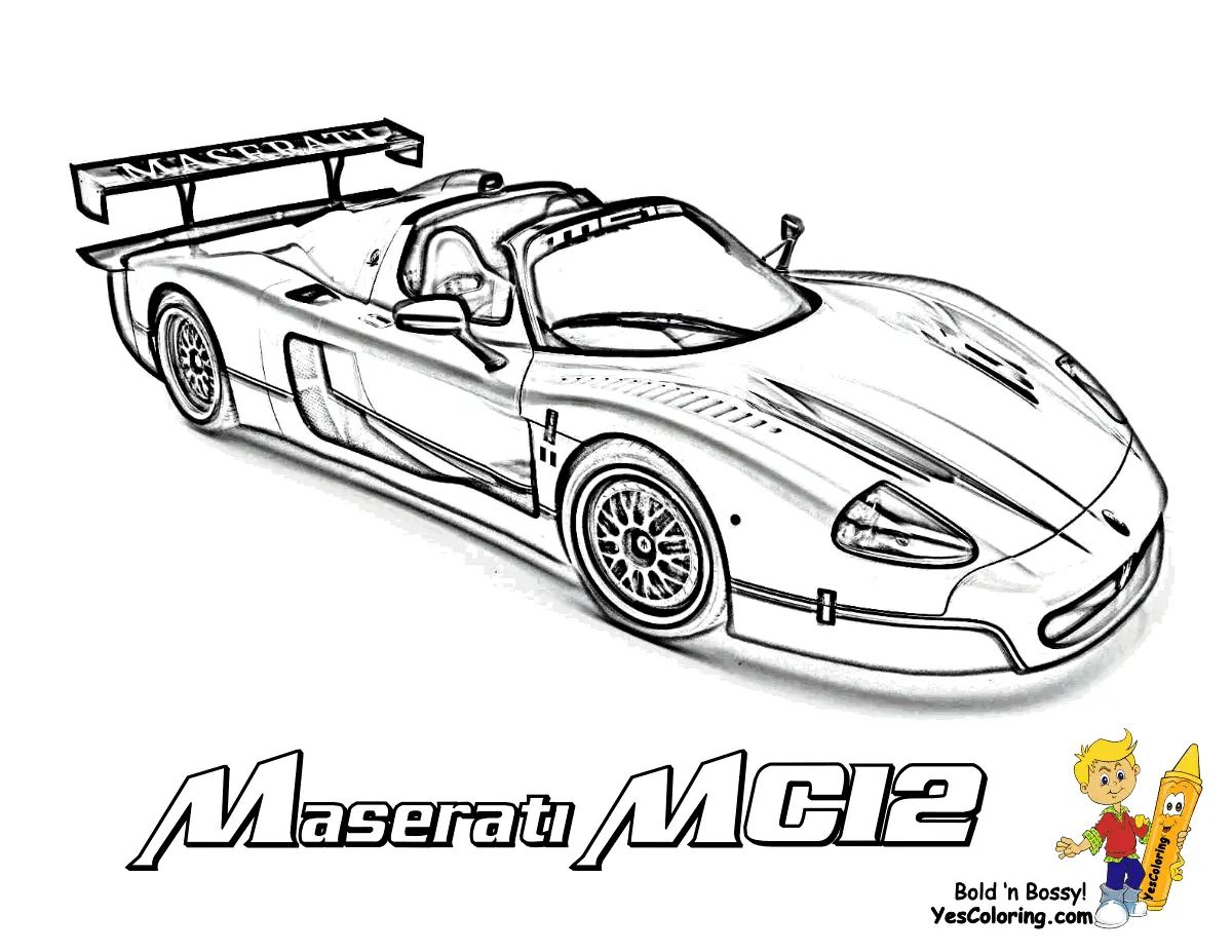 Desenhos de Carros de Corrida Para Colorir 8