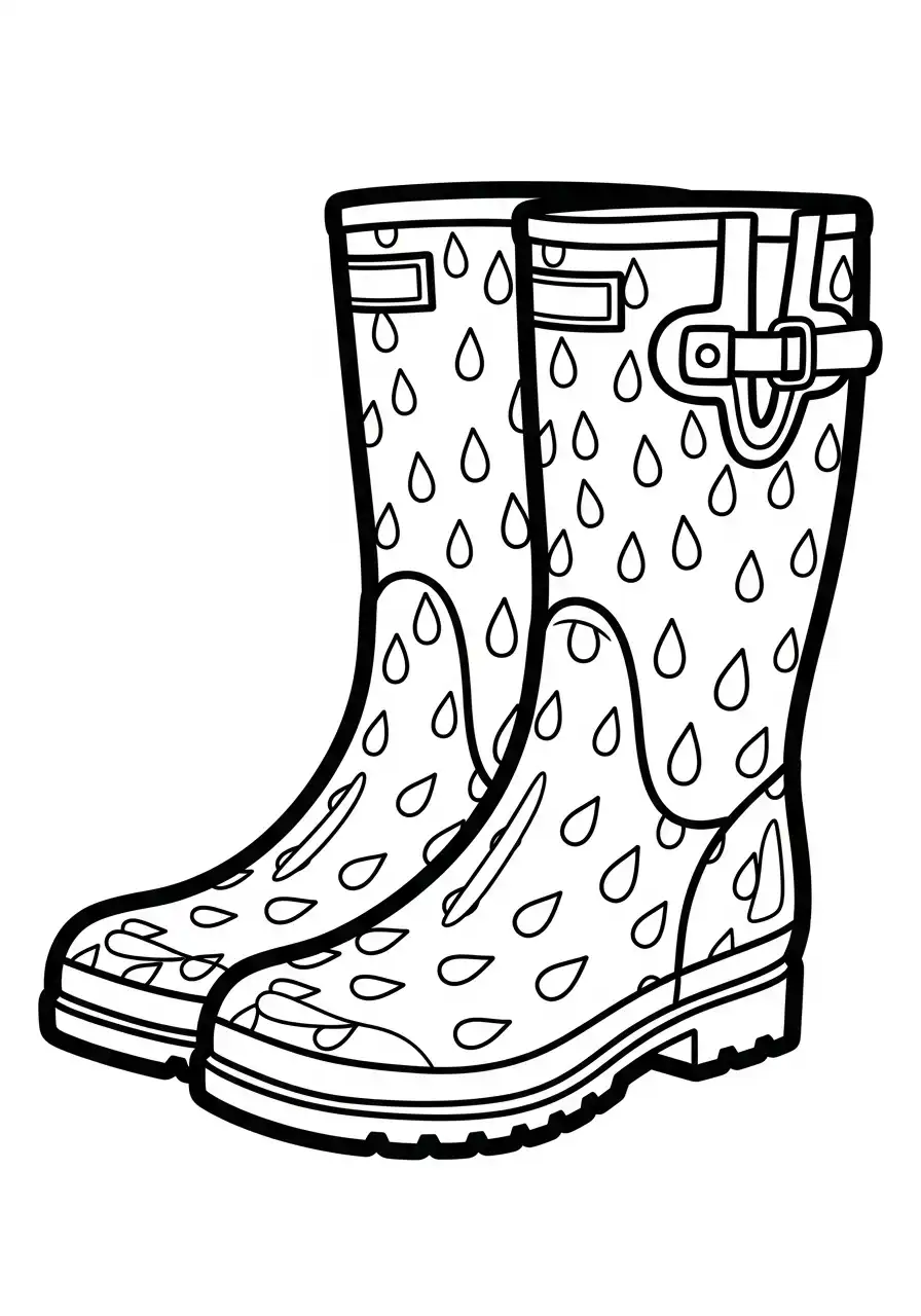 Botas de Lluvia para Colorear 1