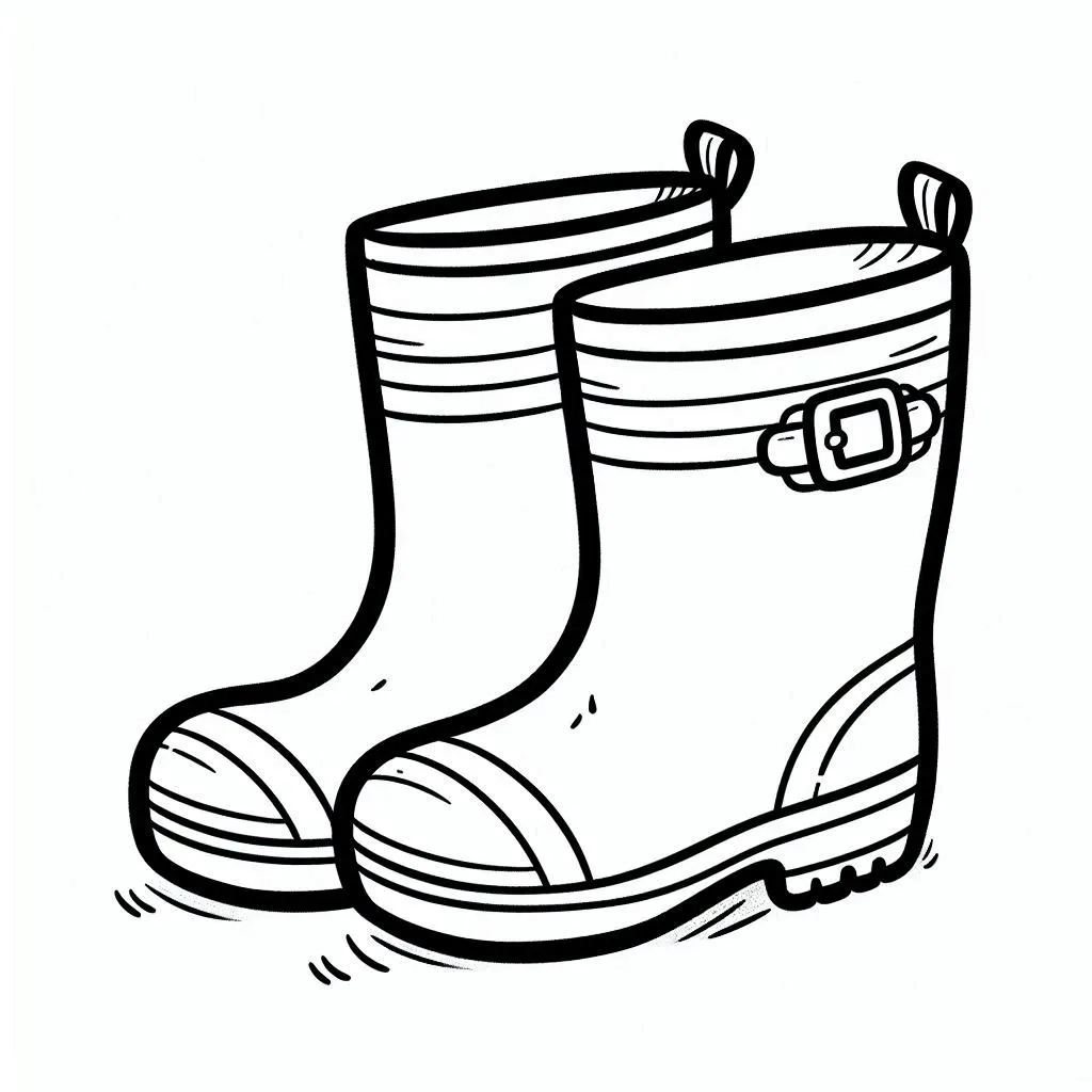 Botas de Lluvia para Colorear 16