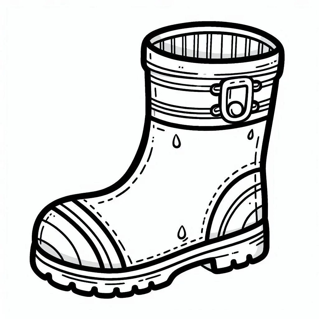 Botas de Lluvia para Colorear 20
