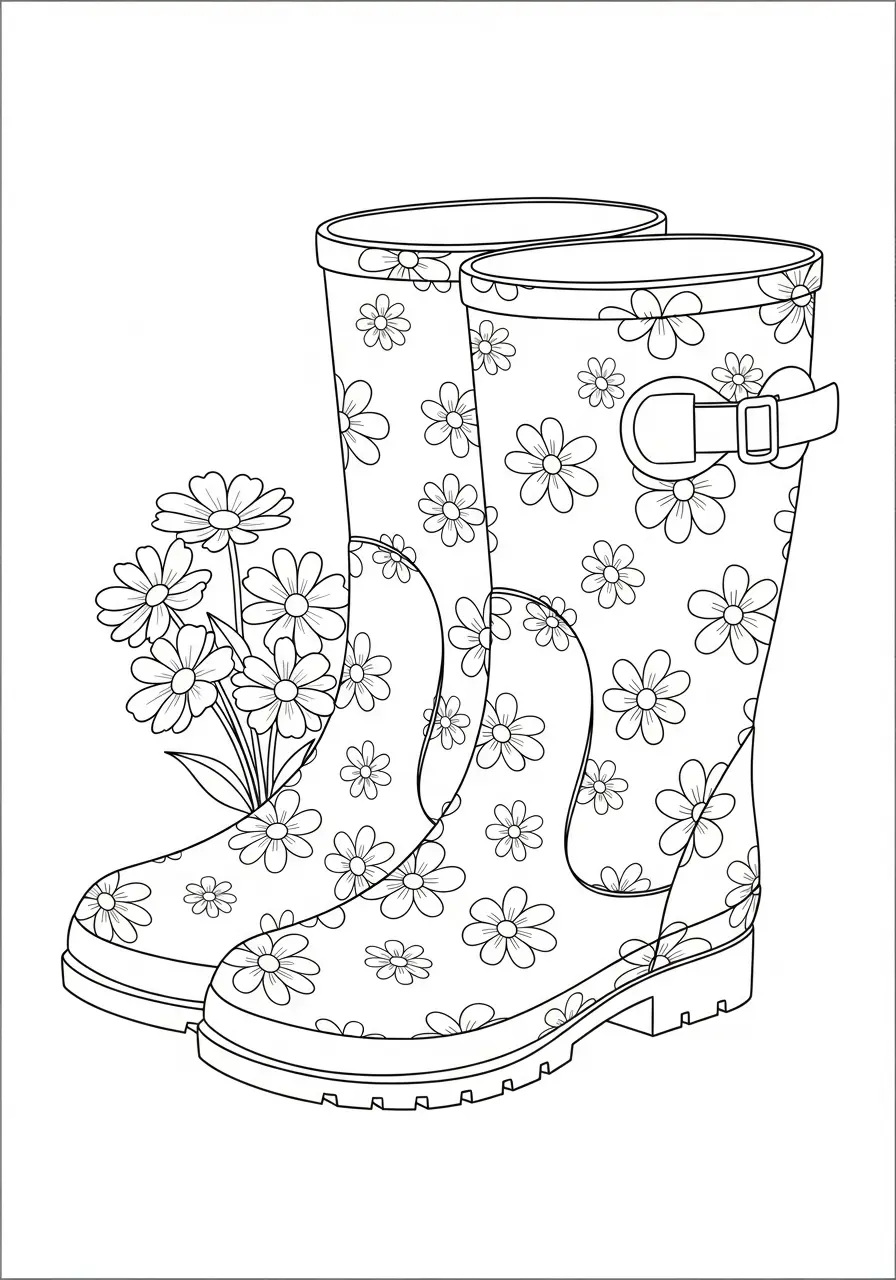 Botas de Lluvia para Colorear 5