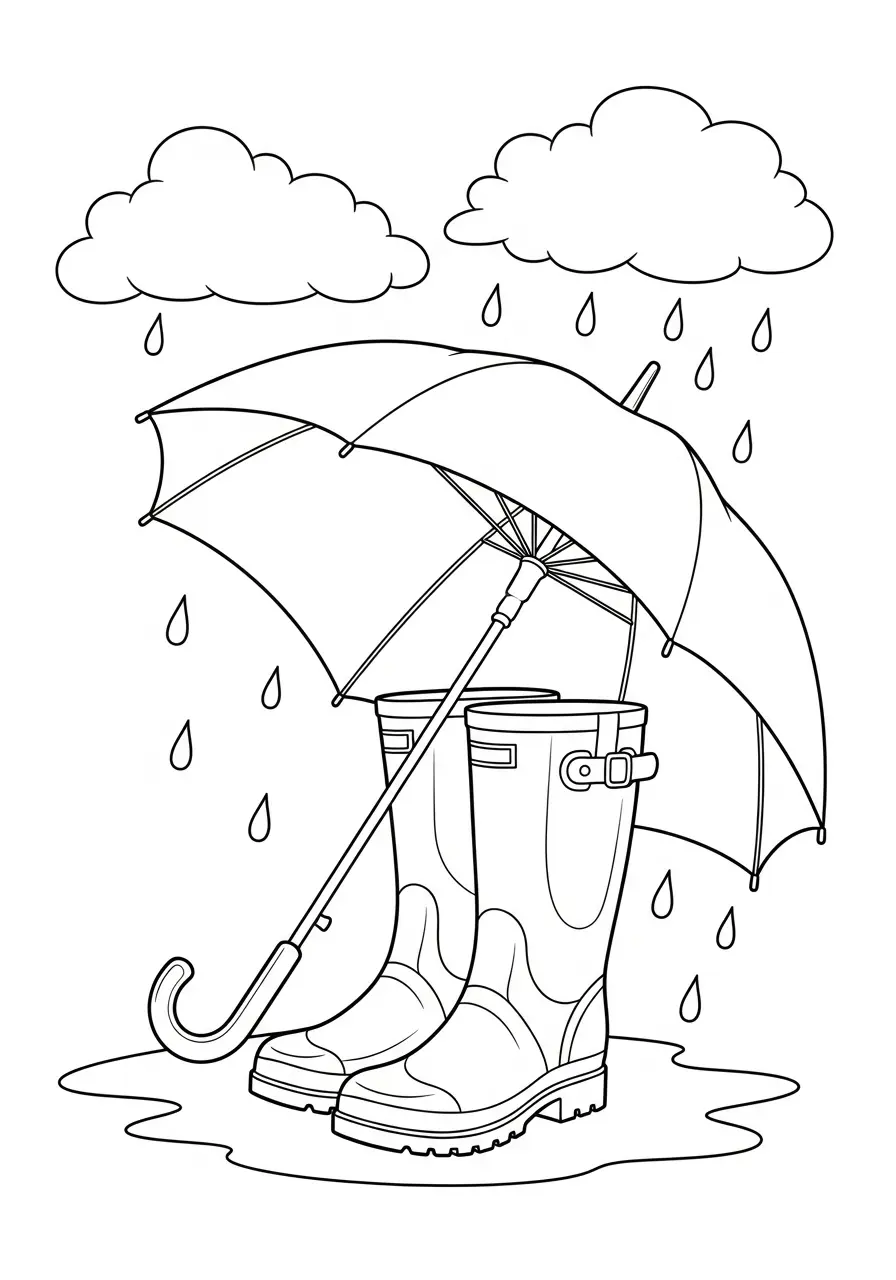 Botas de Lluvia para Colorear 6