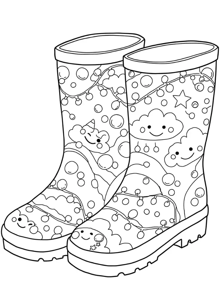 Botas de Lluvia para Colorear 8