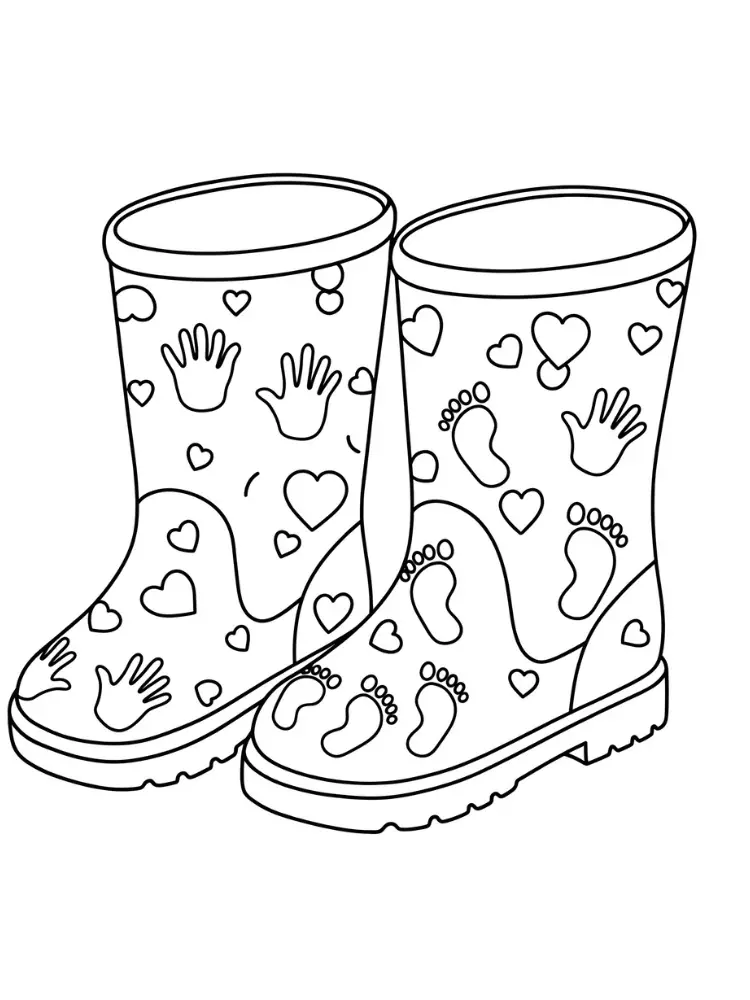 Botas de Lluvia para Colorear 9