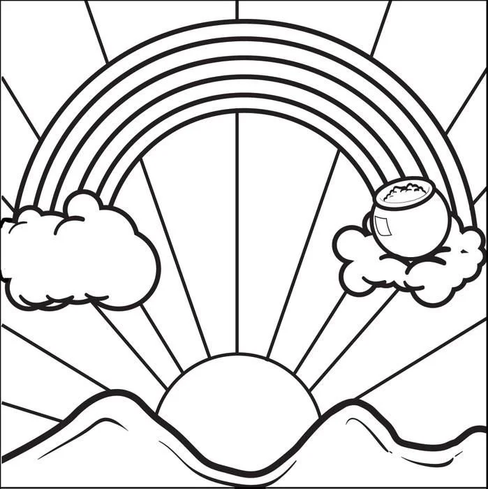 Desenhos de Arco-Iris E Pote de Ouro Para Colorir 10