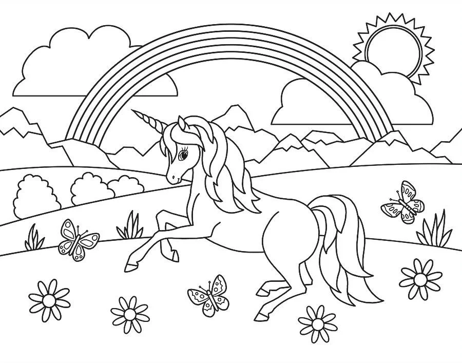 Del Arco Iris Para Colorear 1