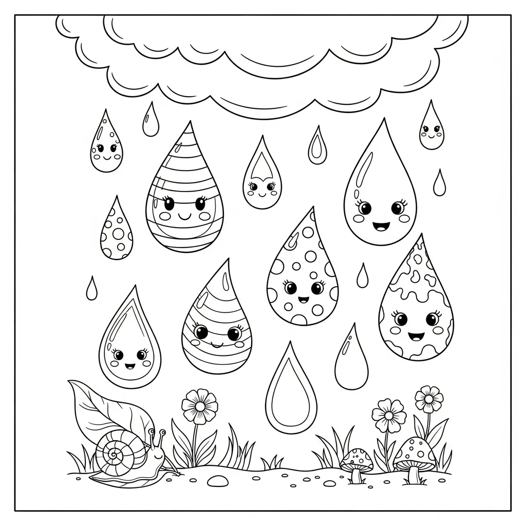 Gota de chuva para colorir 3