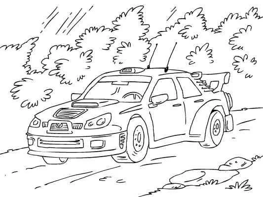 Desenhos de Carros de Rally Para Colorir 1