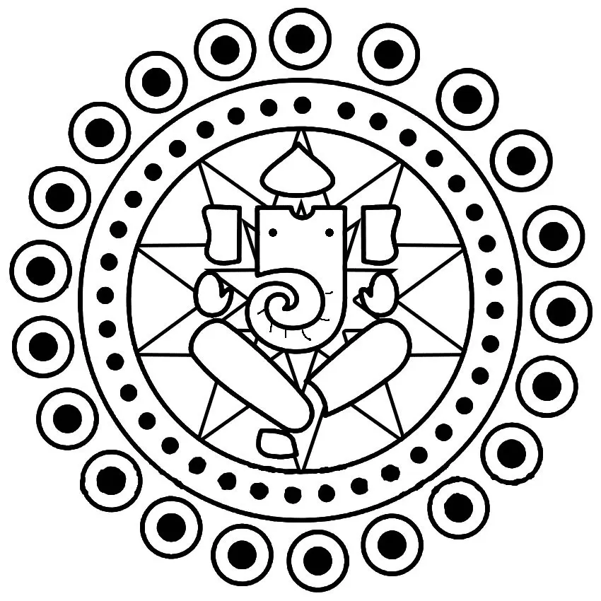 Rangoli Ausmalbilder 28
