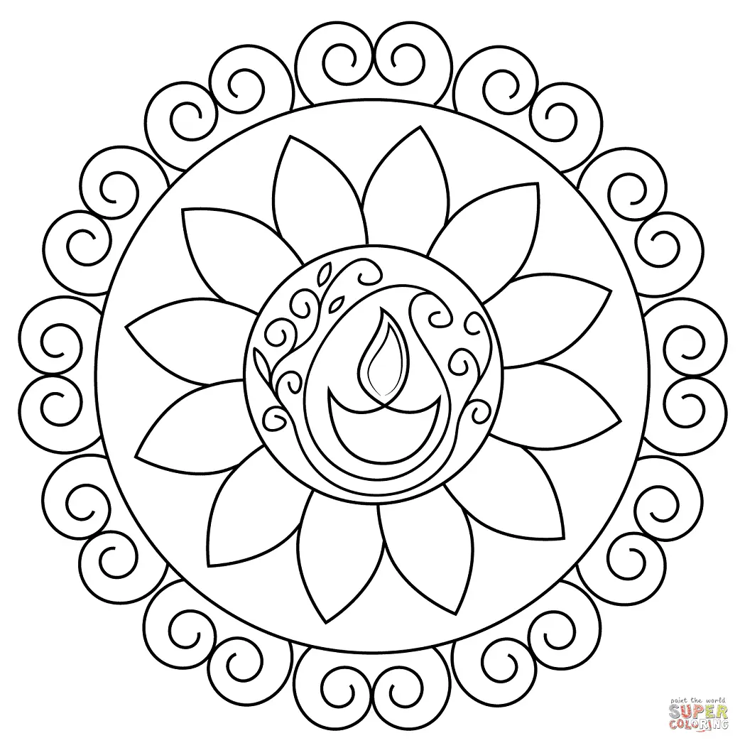 Rangoli Ausmalbilder 3